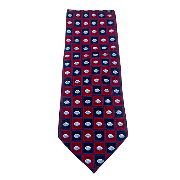 Pfizer Silk‎ Necktie Tie Geometric Checkered Logo Medical Pharma Doctor Rep Work
